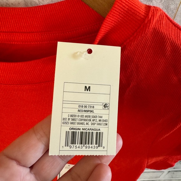 NWT! Women’s a new day red colored textured short sleeve t-shirt Medium - Picture 3 of 4